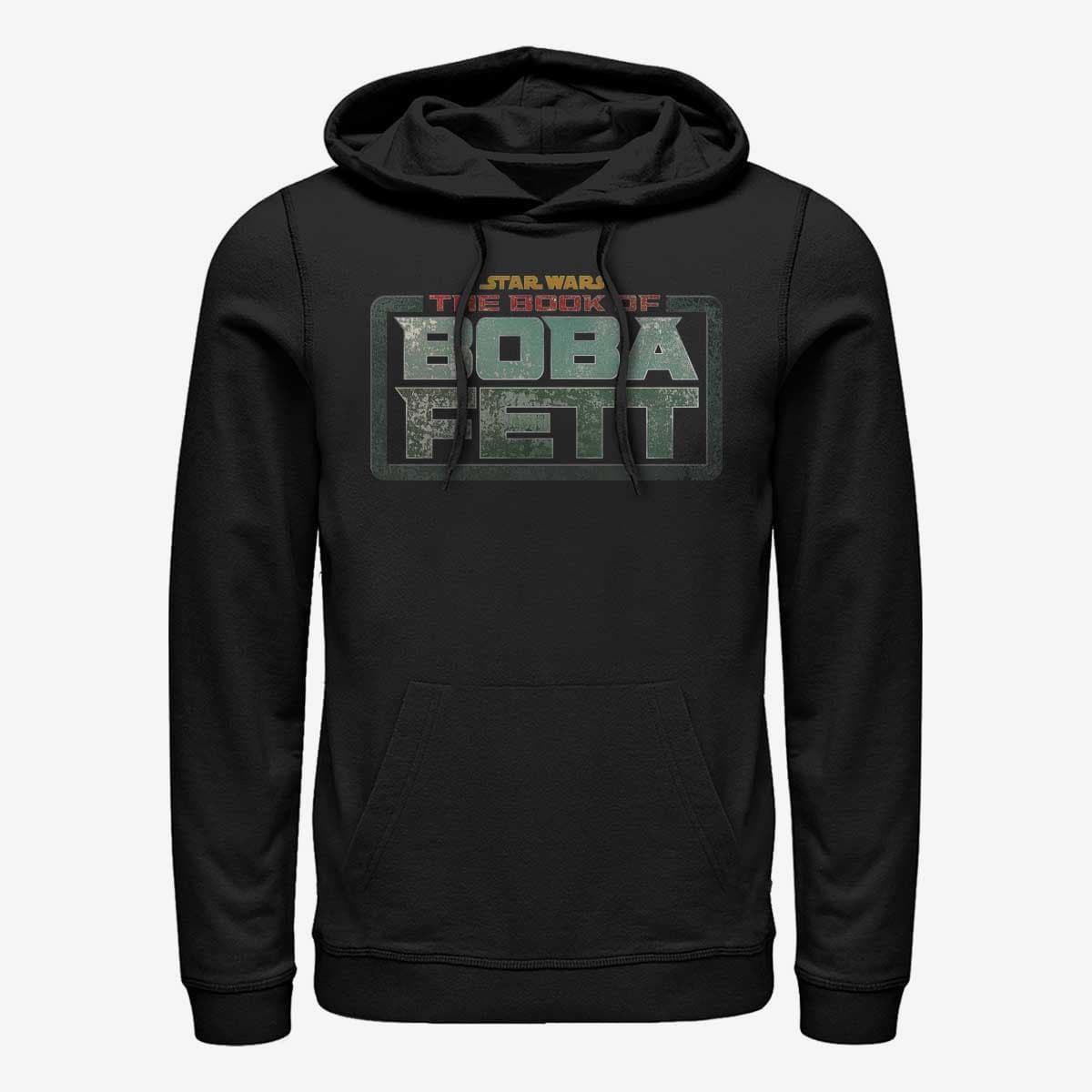 Džemperiai su gobtuvais ir džemperiai Merch Star Wars: Book of Boba Fett - Boba Fett Main Logo Unisex Hoodie Black