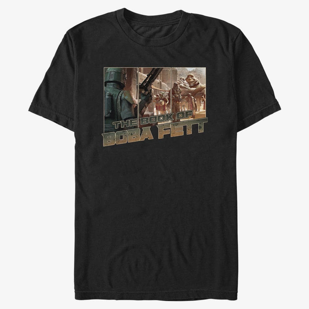 Marškinėliai Merch Star Wars Book of Boba Fett - Desert Rules Unisex T-Shirt Black