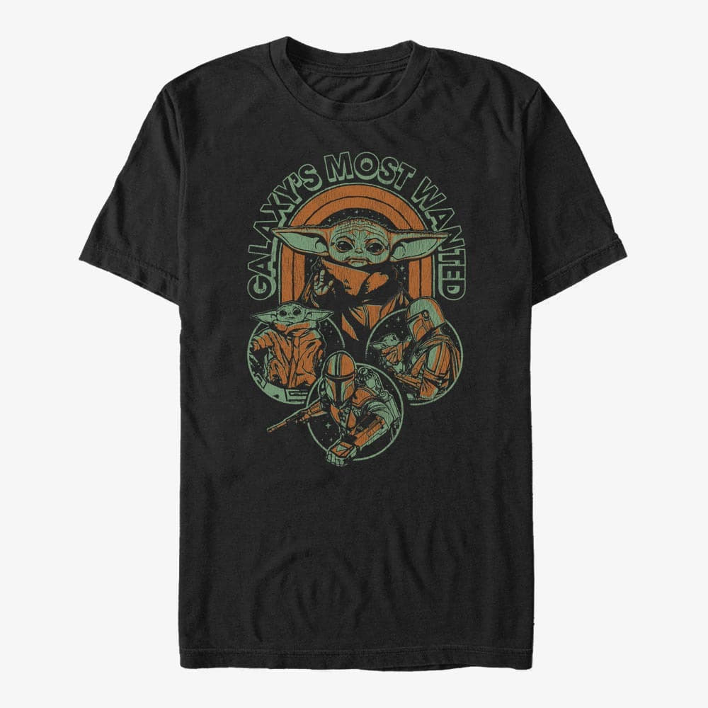 Μπλουζάκια Merch Star Wars: The Mandalorian - Rainbow Retro Unisex T-Shirt Black