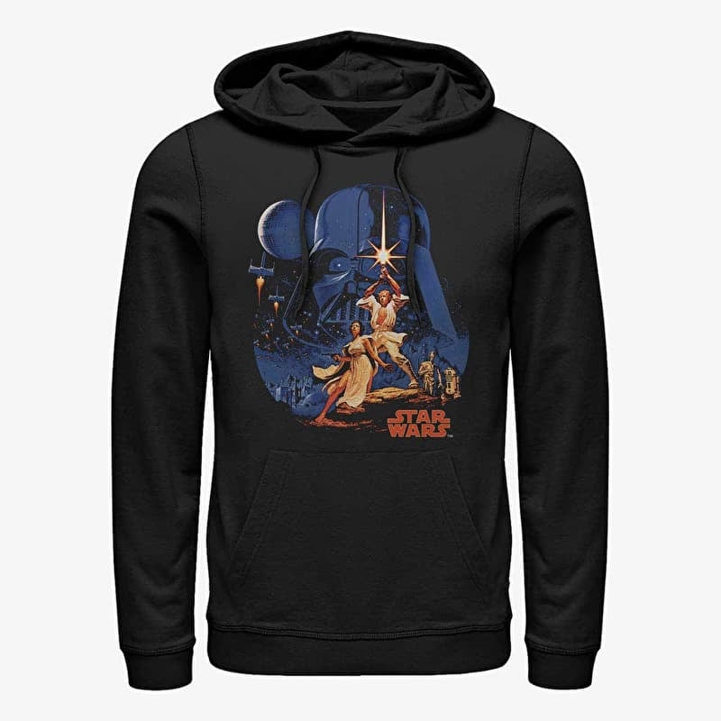 Sweatshirt Merch Star Wars: Classic - Stellar Vintage Unisex Hoodie Black