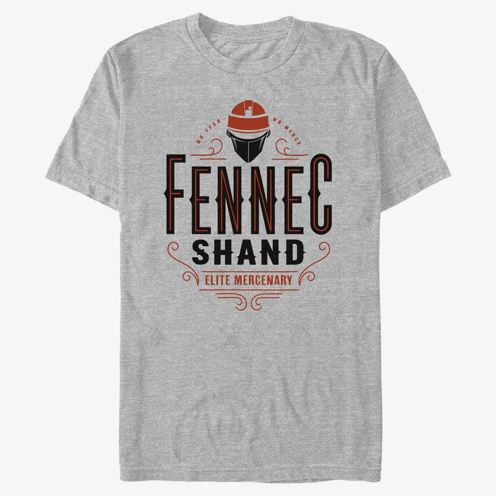 T-shirts Merch Star Wars Book of Boba Fett - Fennec Shand Elite Mercenary Unisex T-Shirt Heather Grey