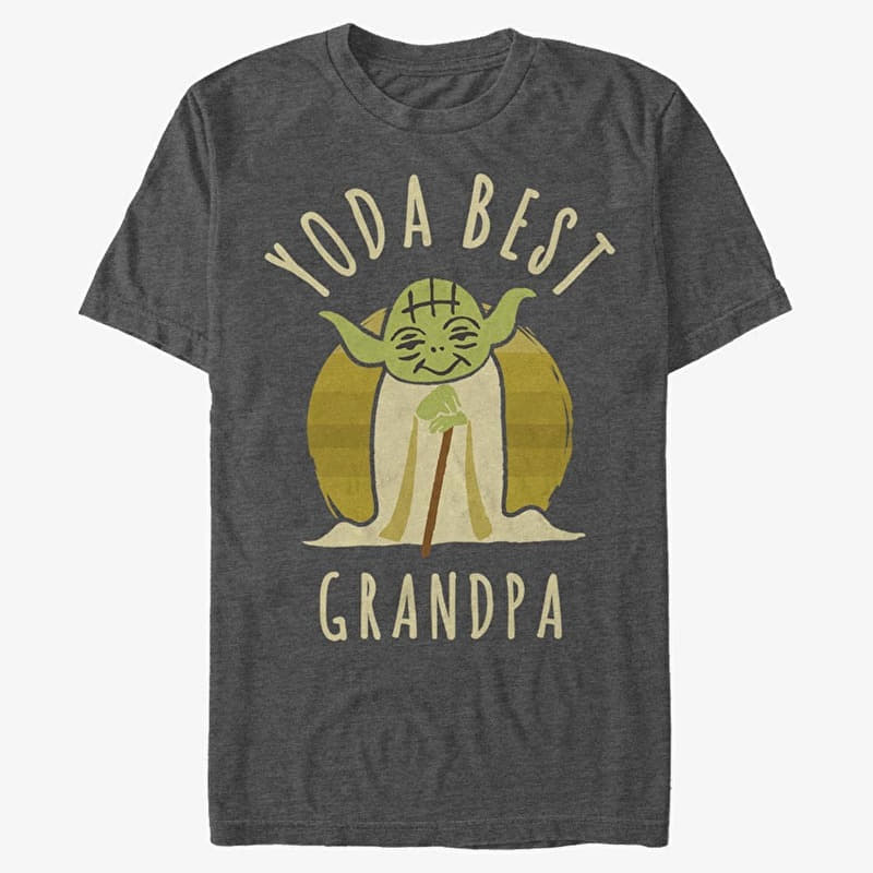 T-shirt Merch Star Wars: Classic - Best Grandpa Yoda Says Unisex T-Shirt Dark Heather Grey