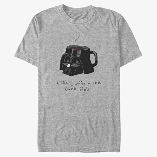 T-skjorte Merch Star Wars: Classic - Coffee on the Dark Side Unisex T-Shirt Heather Grey