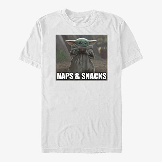 Merch Star Wars: The Mandalorian - Naps and Snacks V2 Unisex T-Shirt White