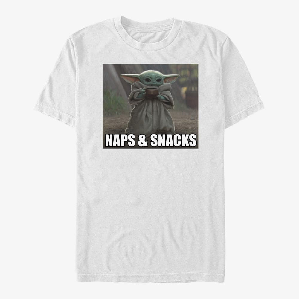 Тениски Merch Star Wars: The Mandalorian - Naps and Snacks V2 Unisex T-Shirt White