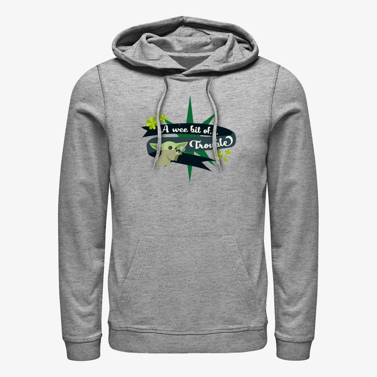 Суитчъри Merch Star Wars: The Mandalorian - Yoda Star Trouble Unisex Hoodie Heather Grey