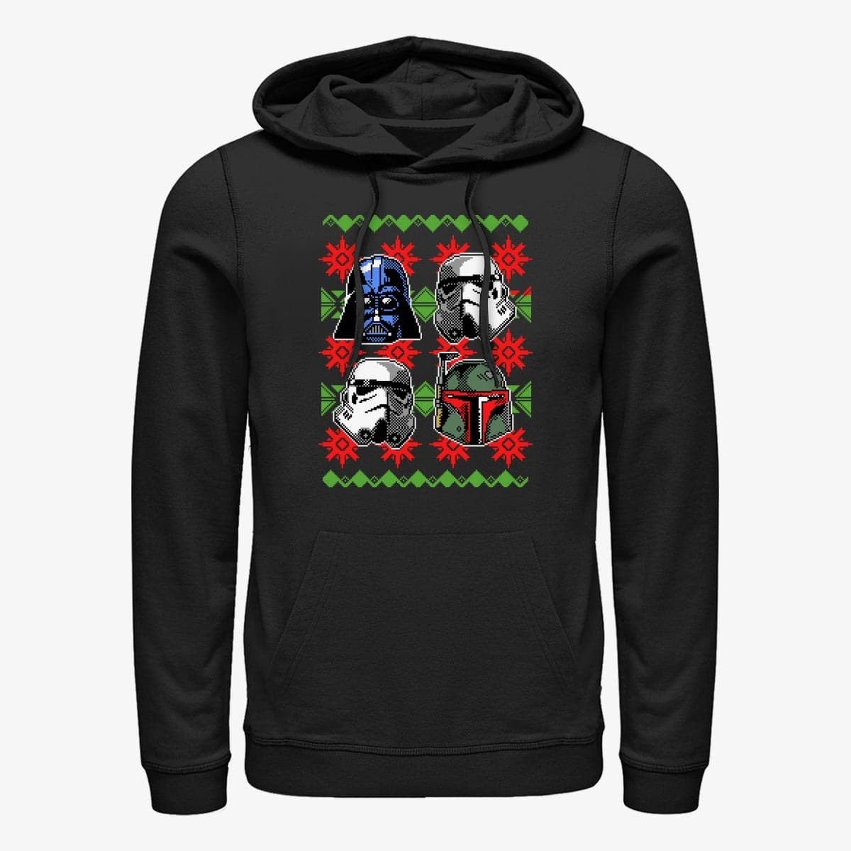 Hoodies Merch Star Wars: Classic - Holiday Faces Unisex Hoodie Black