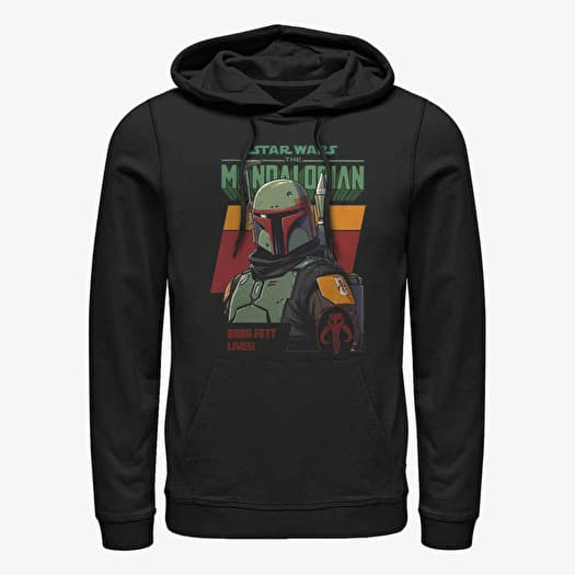 Felpa Merch Star Wars: The Mandalorian - Fett Lives Unisex Hoodie Black