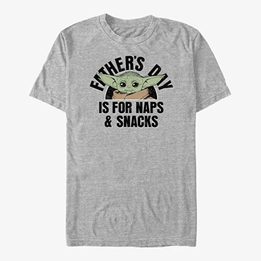 Merch Star Wars: The Mandalorian - Naps and Snacks Unisex T-Shirt Heather Grey