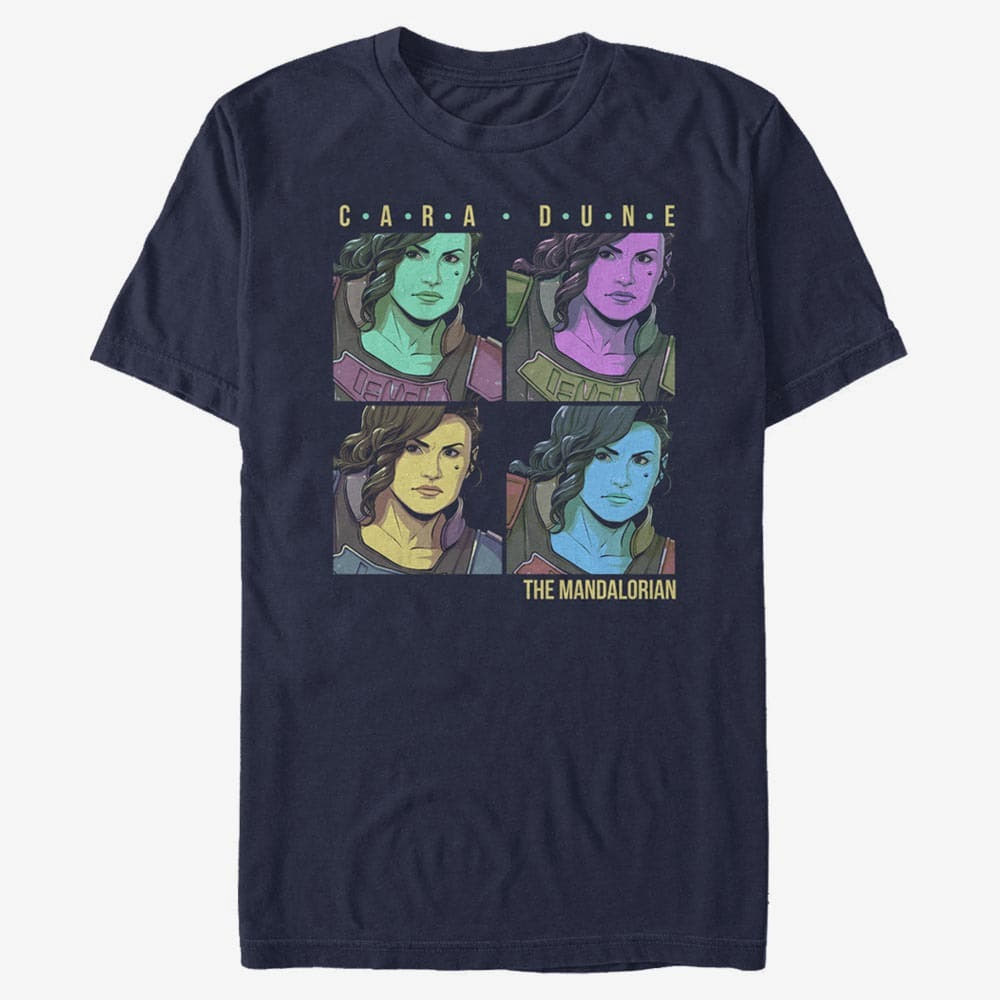 Тениски Merch Star Wars: The Mandalorian - Cara Dune Box Unisex T-Shirt Navy Blue