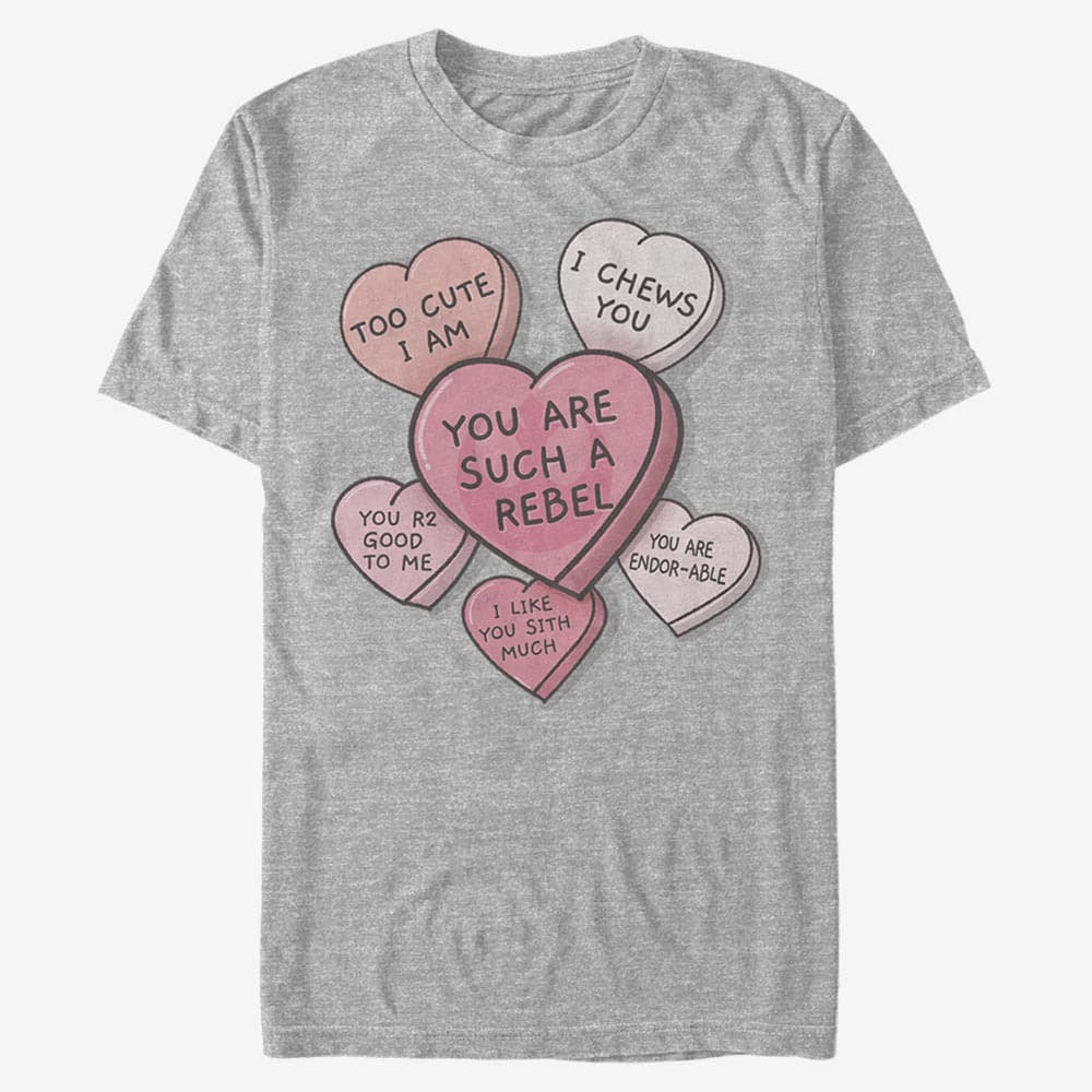 Тениски Merch Star Wars: Classic - Candy Hearts Unisex T-Shirt Heather Grey