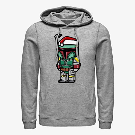 Sweatshirt Merch Star Wars: Classic - Boba Santa Unisex Hoodie Heather Grey
