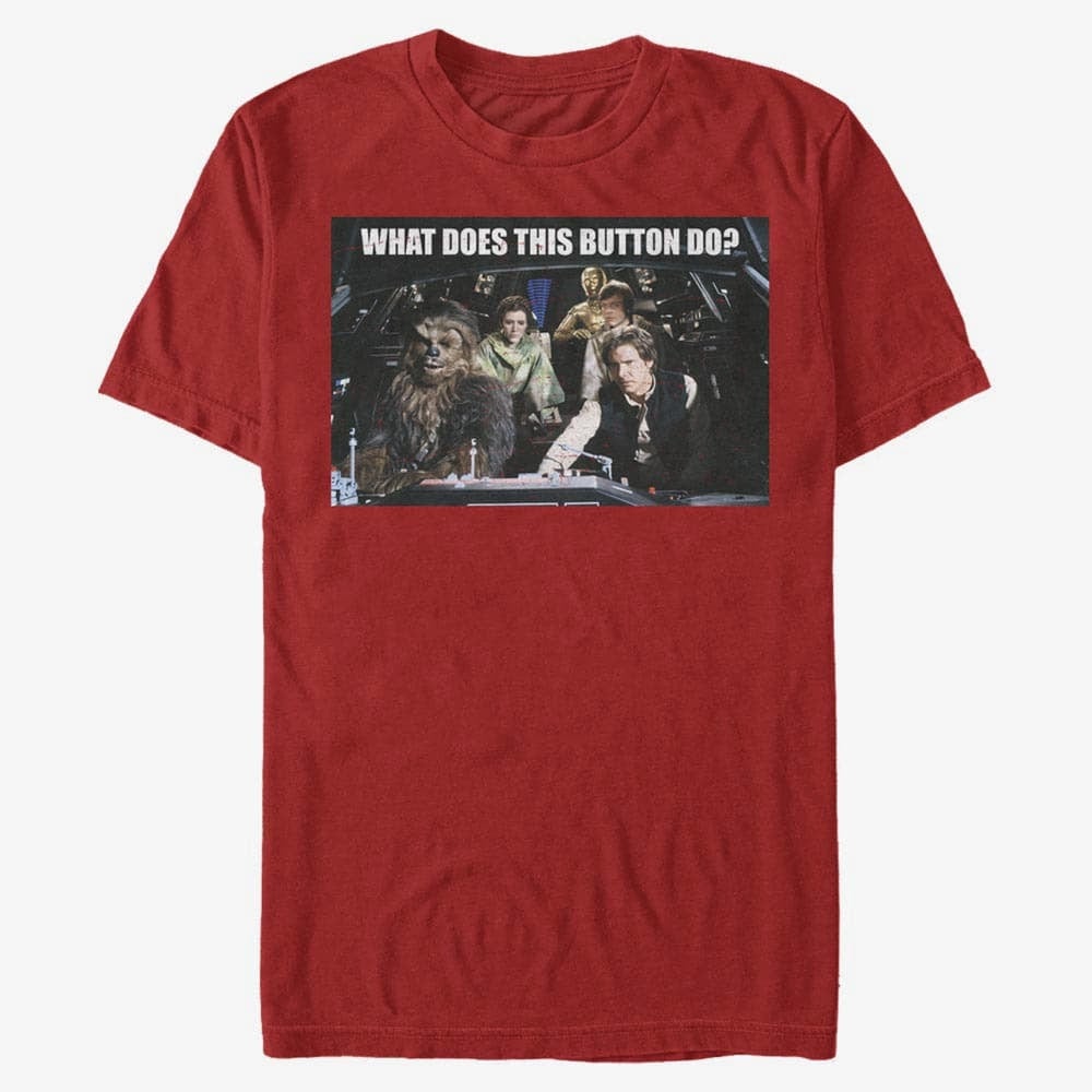 T-Shirts Merch Star Wars: Classic - Falcon Crew Button Unisex T-Shirt Red