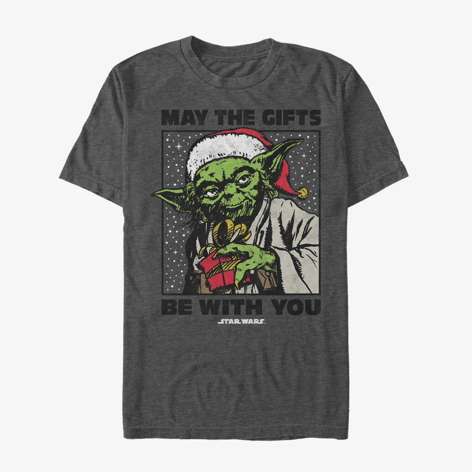 Marškinėliai Merch Star Wars: Classic - Gift Wish Unisex T-Shirt Dark Heather Grey