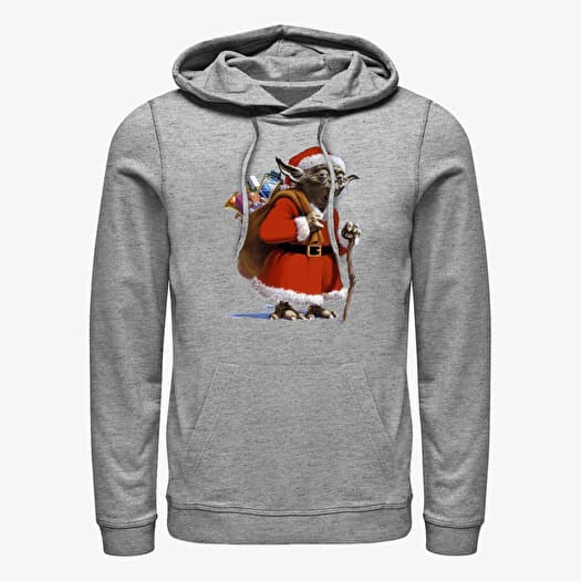 Džemperis Merch Star Wars: Classic - Santa Yoda Unisex Hoodie Heather Grey
