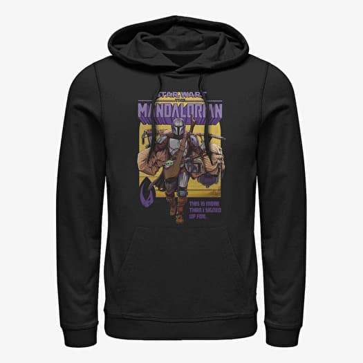 Mikina Merch Star Wars: The Mandalorian - Signed Up Mando Unisex Hoodie Black