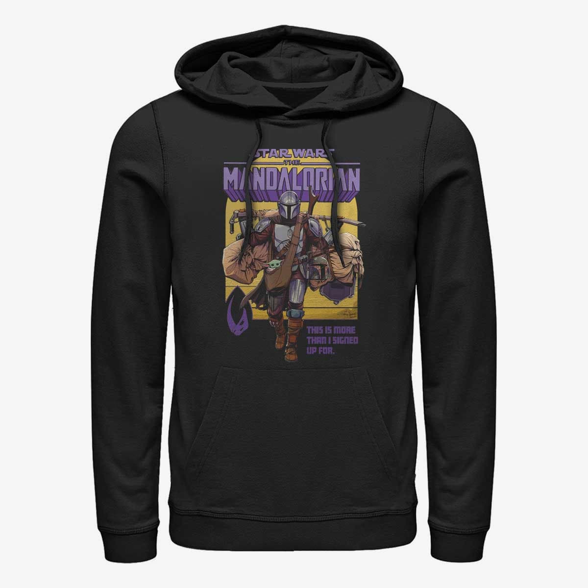 Mikiny Merch Star Wars: The Mandalorian - Signed Up Mando Unisex Hoodie Black