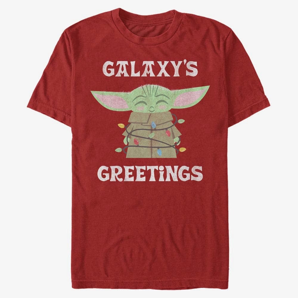 Тениски Merch Star Wars: The Mandalorian - Galaxys Greetings Unisex T-Shirt Red