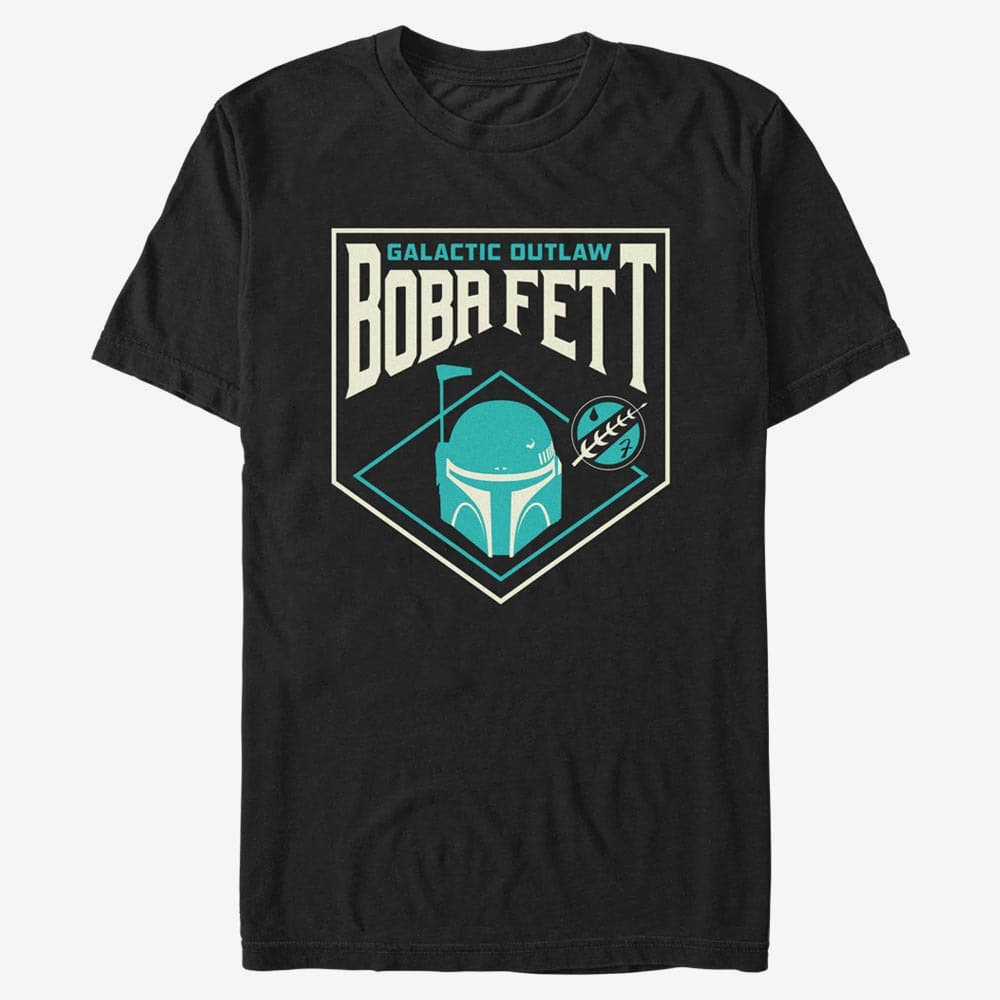 Тениски Merch Star Wars Book of Boba Fett - Galactic Outlaw Badge Unisex T-Shirt Black
