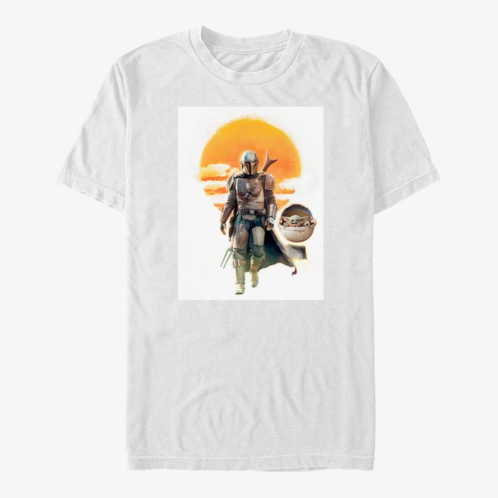 Magliette Merch Star Wars: The Mandalorian - Mando Child Walk Unisex T-Shirt White