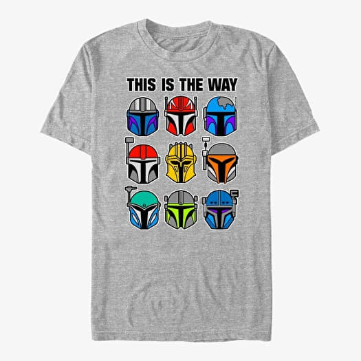 Merch Star Wars: The Mandalorian - Bountiful Helmets Unisex T-Shirt Heather Grey
