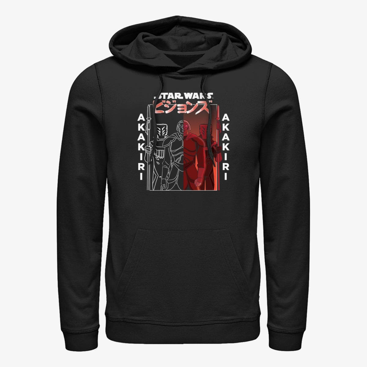 Mikiny Merch Star Wars: Visions - Akakiri And Guards Unisex Hoodie Black