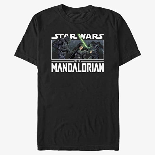 T-shirt Merch Star Wars: The Mandalorian - Luke VS Dark Troopers Unisex T-Shirt Black