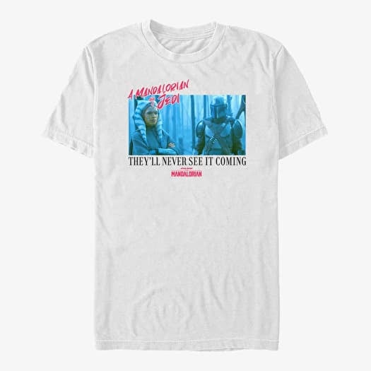 Marškinėliai Merch Star Wars: The Mandalorian - MandoMon Epi5 School Unisex T-Shirt White