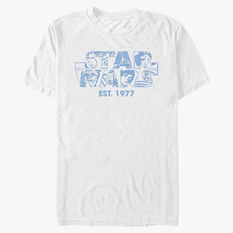 Póló Merch Star Wars - Logo Faces Unisex T-Shirt White