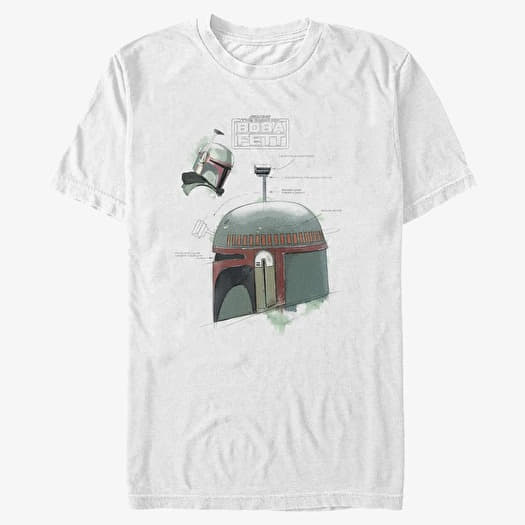 Majica Merch Star Wars Book of Boba Fett - Helmet Profile View Unisex T-Shirt White