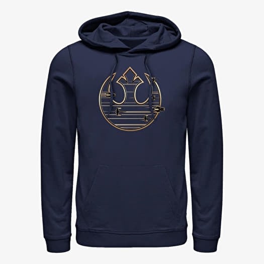 Navy blue and gold hoodie top