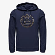 Merch Star Wars: Last Jedi - GOLD REBEL LOGO Unisex Hoodie Navy Blue