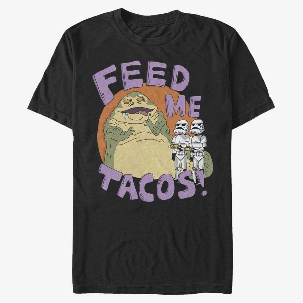 Trička Merch Star Wars: Classic - Jabba Tacos Unisex T-Shirt Black
