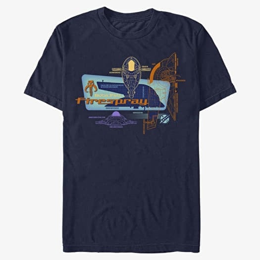 Merch Star Wars Book of Boba Fett - Firespray Unisex T-Shirt Navy Blue