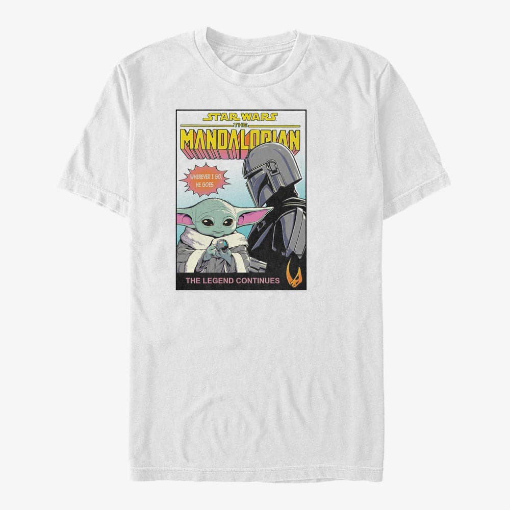 Тениски Merch Star Wars: The Mandalorian - HES BACK Unisex T-Shirt White