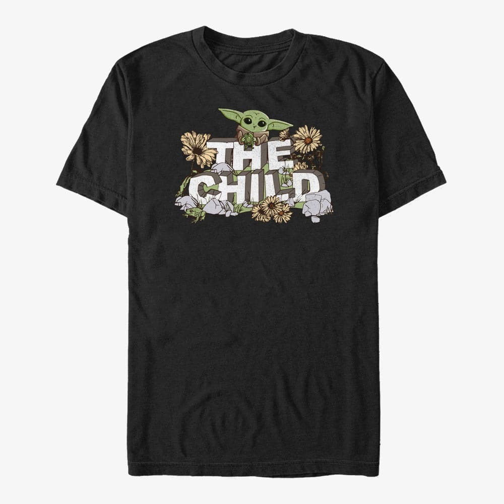 Тениски Merch Star Wars: The Mandalorian - Vintage Flower Child Rock Unisex T-Shirt Black