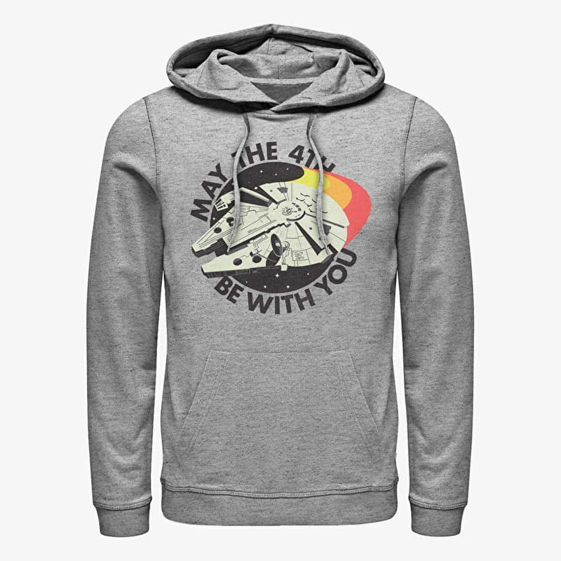 Sweatshirt Merch Star Wars: Classic - Retro May Falcon Unisex Hoodie Heather Grey