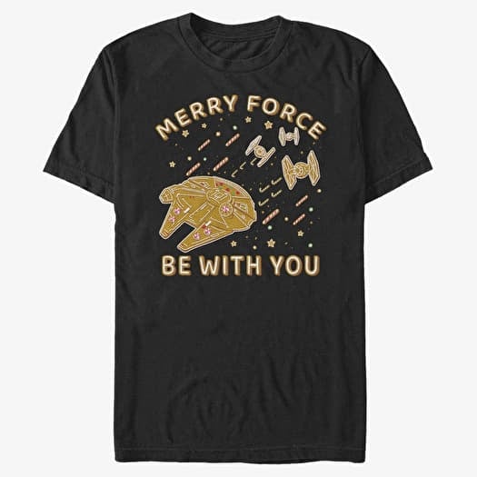 Majica Merch Star Wars: Classic - Gingerbread Falcon Unisex T-Shirt Black