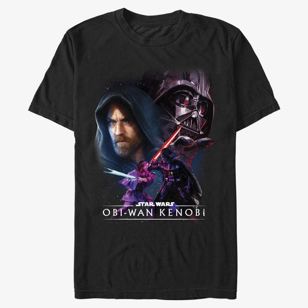 Marškinėliai Merch Star Wars Obi-Wan - Big Face Off Unisex T-Shirt Black