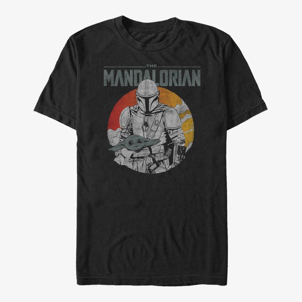 Magliette Merch Star Wars: The Mandalorian - Rider With Child Unisex T-Shirt Black