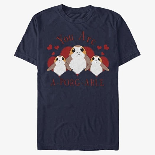 Merch Star Wars: The Force Awakens - A-Porg-Able Unisex T-Shirt Navy Blue