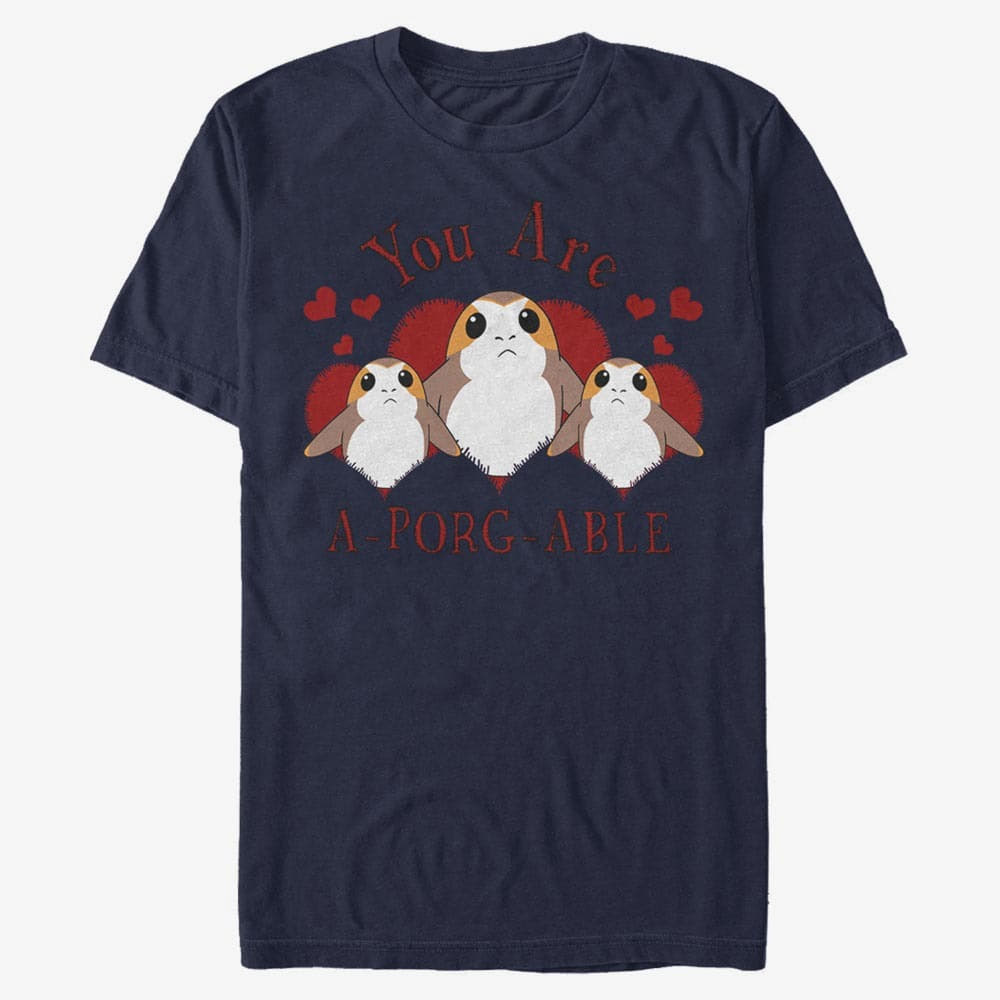 Тениски Merch Star Wars: The Force Awakens - A-Porg-Able Unisex T-Shirt Navy Blue