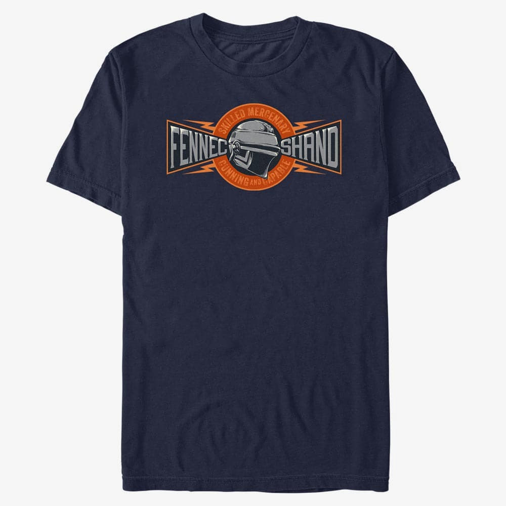 Trička Merch Star Wars Book of Boba Fett - Fennec Skilled Mercenary Unisex T-Shirt Navy Blue