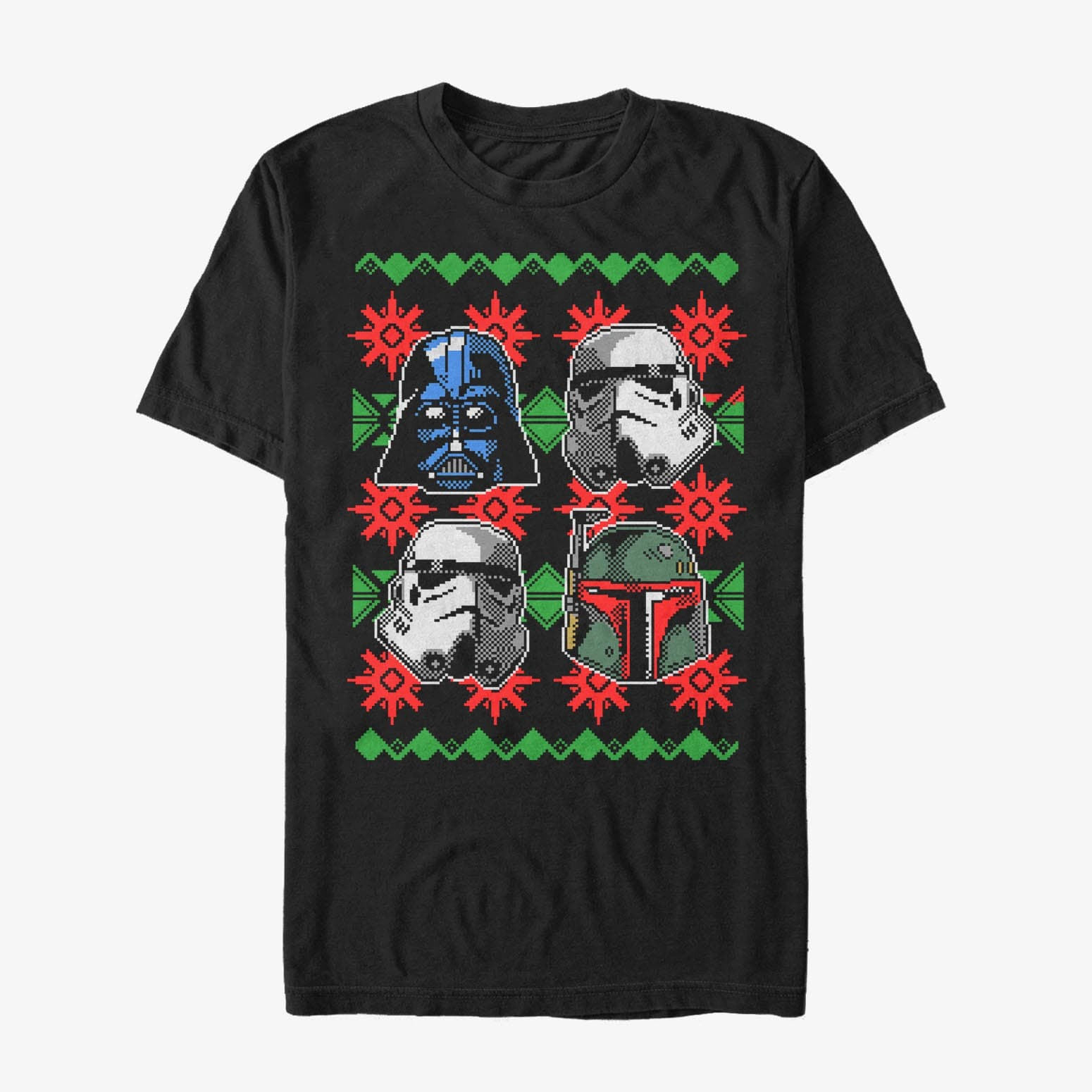 Тениски Merch Star Wars: Classic - Holiday Faces Unisex T-Shirt Black