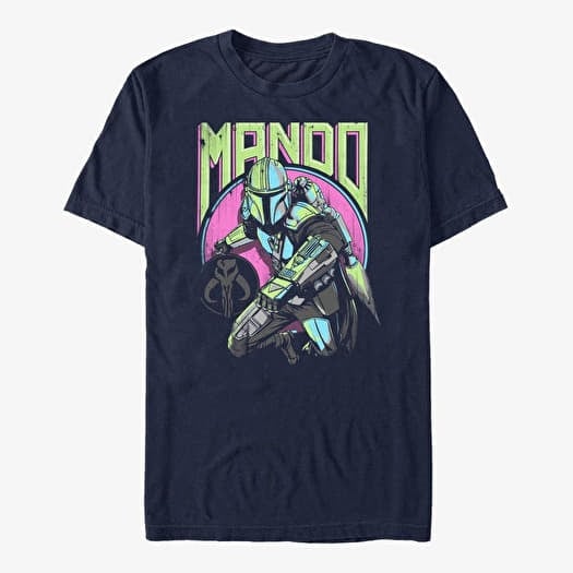 T-skjorte Merch Star Wars: The Mandalorian - New Wave Unisex T-Shirt Navy Blue