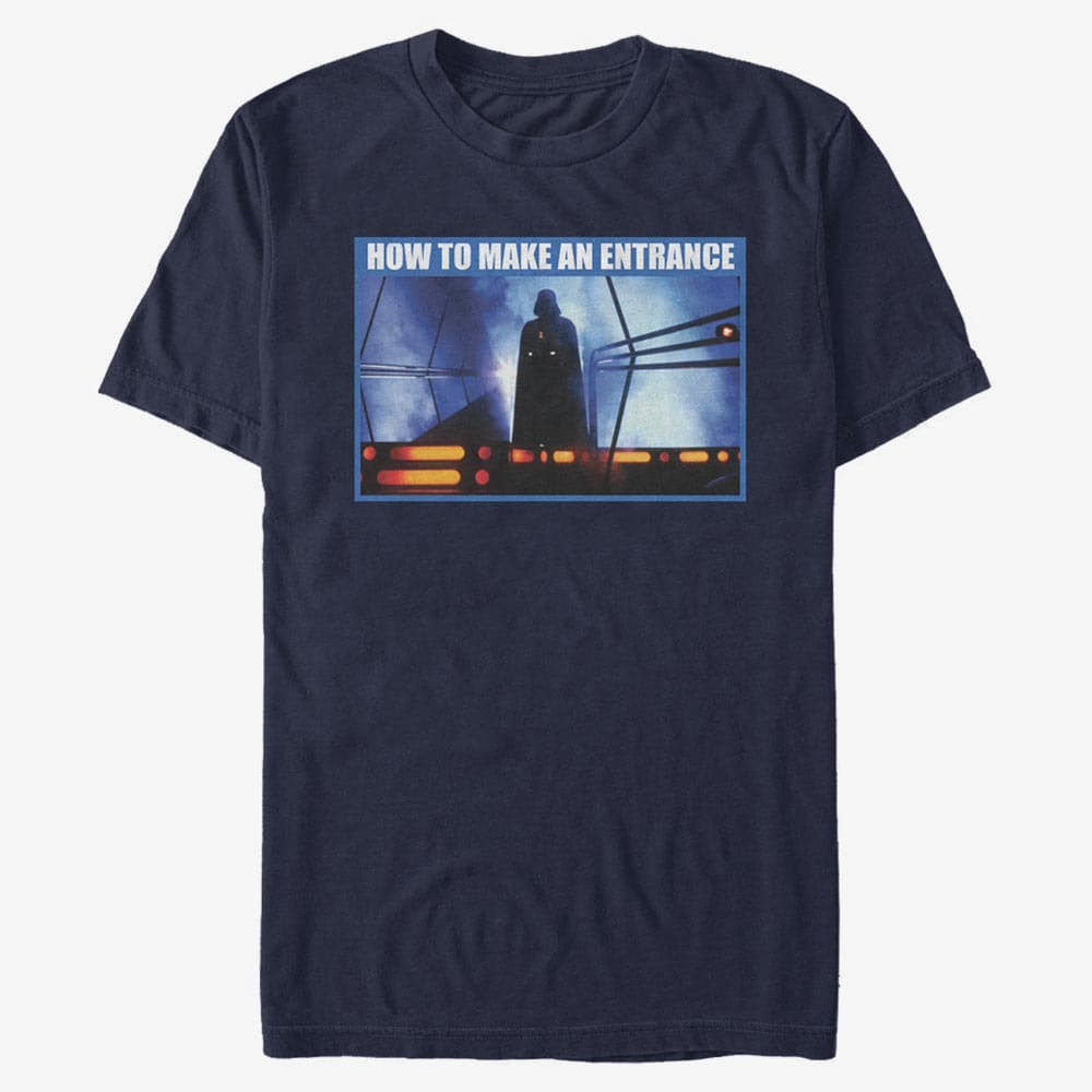 Pólók Merch Star Wars: Classic - How To Make An Entrance Unisex T-Shirt Navy Blue