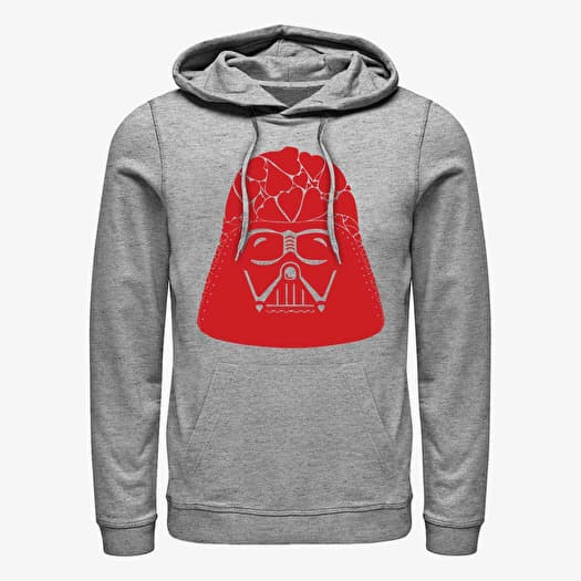 Sweat-shirt Merch Star Wars: Classic - Vader Heart Helmet Unisex Hoodie Heather Grey