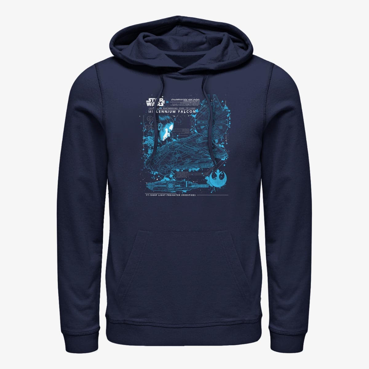 Суитчъри Merch Star Wars: The Mandalorian - The Falcon Unisex Hoodie Navy Blue