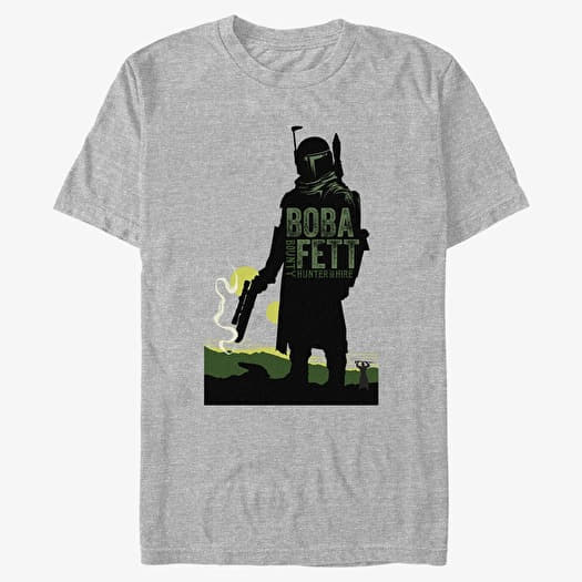 Tričko Merch Star Wars Book of Boba Fett - Bouny Hunter for Hire Unisex T-Shirt Heather Grey