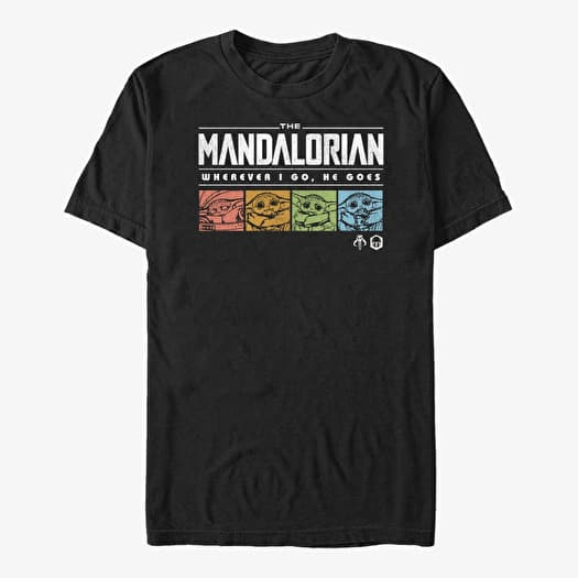 T-shirt Merch Star Wars: The Mandalorian - Retro Pop Logo Unisex T-Shirt Black